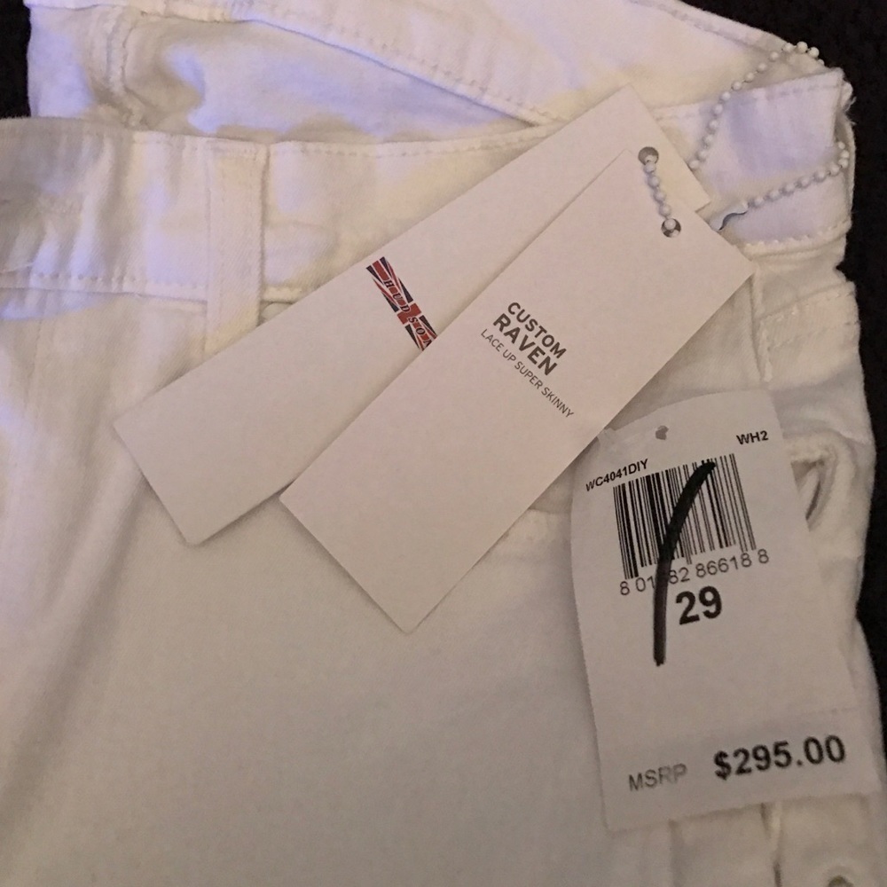Hudson Jeans'Raven' Lace Up super skinny Crop Jeans (White) - Picture 4 of 4